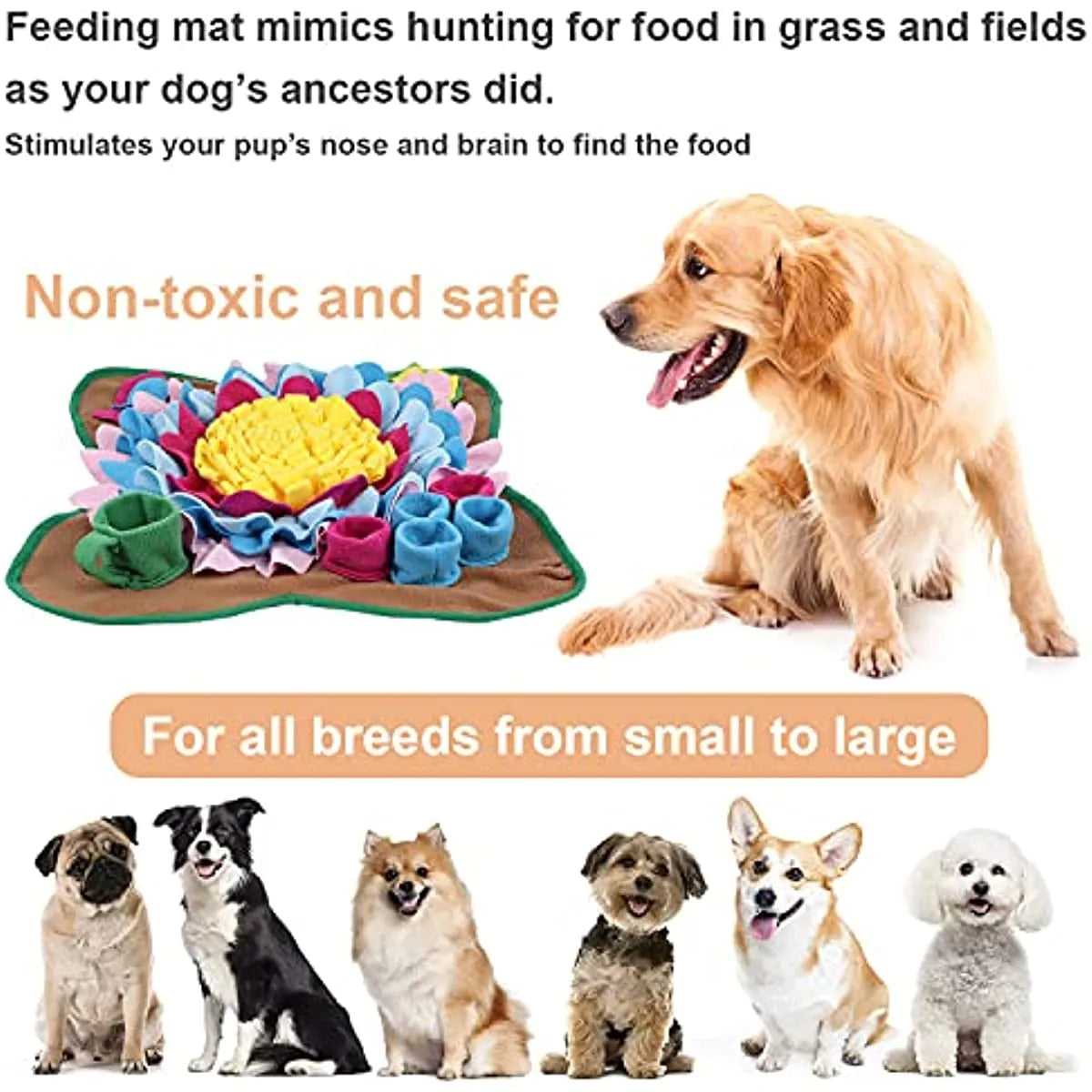Pet Dog Snuffle Mat, Stimulating Mat for Dogs & Cats