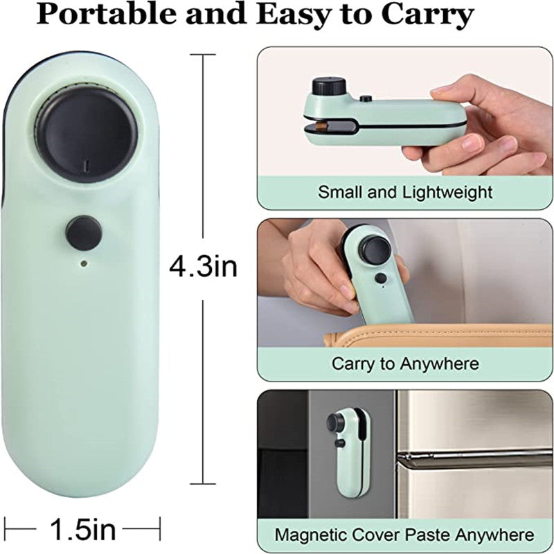 USB Rechargeable Magnetic Mini Heat Sealer, with Cutter